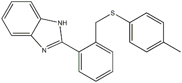 2-(2-{[(4-methylphenyl)thio]methyl}phenyl)-1H-benzo[d]imidazole Struktur