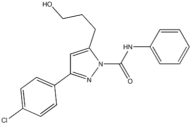 N1-phenyl-3-(4-chlorophenyl)-5-(3-hydroxypropyl)-1H-pyrazole-1-carboxamide Struktur