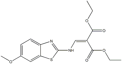 diethyl 2-{[(6-methoxy-1,3-benzothiazol-2-yl)amino]methylidene}malonate Struktur