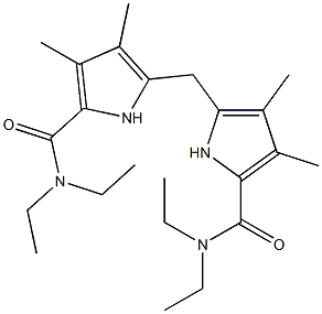 N2,N2-diethyl-5-({5-[(diethylamino)carbonyl]-3,4-dimethyl-1H-pyrrol-2-yl}methyl)-3,4-dimethyl-1H-pyrrole-2-carboxamide Struktur