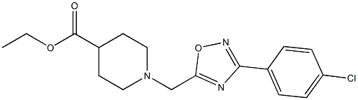 ethyl 1-{[3-(4-chlorophenyl)-1,2,4-oxadiazol-5-yl]methyl}piperidine-4-carboxylate Struktur