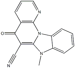 7-methyl-5-oxo-5,7-dihydrobenzo[4,5]imidazo[1,2-a][1,8]naphthyridine-6-carbonitrile Struktur