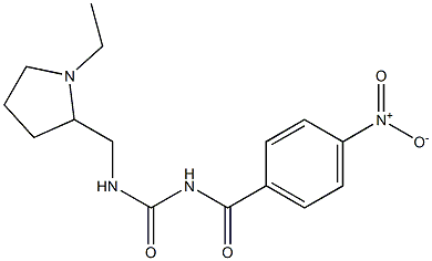 N-[(1-ethyltetrahydro-1H-pyrrol-2-yl)methyl]-N'-(4-nitrobenzoyl)urea Struktur