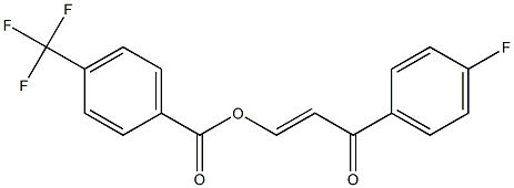 3-(4-fluorophenyl)-3-oxoprop-1-enyl 4-(trifluoromethyl)benzoate Struktur