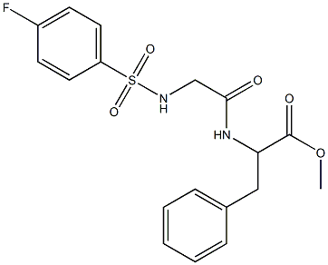 methyl 2-[(2-{[(4-fluorophenyl)sulfonyl]amino}acetyl)amino]-3-phenylpropanoate Struktur