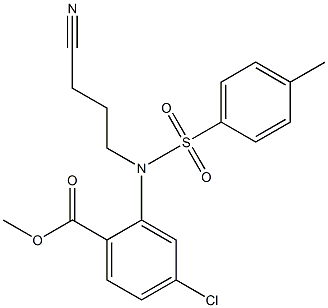 methyl 4-chloro-2-{(3-cyanopropyl)[(4-methylphenyl)sulfonyl]amino}benzoate Struktur