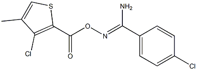 O1-[(3-chloro-4-methyl-2-thienyl)carbonyl]-4-chlorobenzene-1-carbohydroximamide Struktur