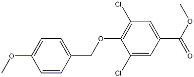 methyl 3,5-dichloro-4-[(4-methoxybenzyl)oxy]benzenecarboxylate Struktur