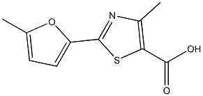 4-methyl-2-(5-methyl-2-furyl)-1,3-thiazole-5-carboxylic acid Struktur