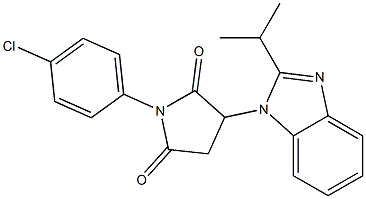 1-(4-chlorophenyl)-3-(2-isopropyl-1H-benzo[d]imidazol-1-yl)pyrrolidine-2,5-dione Struktur