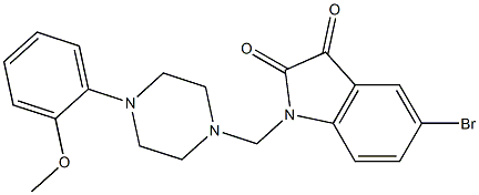 5-bromo-1-{[4-(2-methoxyphenyl)piperazino]methyl}indoline-2,3-dione Struktur