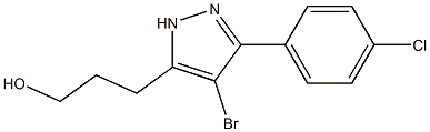 3-[4-bromo-3-(4-chlorophenyl)-1H-pyrazol-5-yl]propan-1-ol Struktur