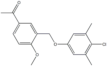 1-{3-[(4-chloro-3,5-dimethylphenoxy)methyl]-4-methoxyphenyl}ethan-1-one Struktur