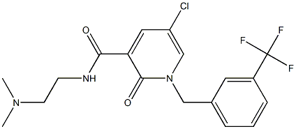 5-chloro-N-[2-(dimethylamino)ethyl]-2-oxo-1-[3-(trifluoromethyl)benzyl]-1,2-dihydro-3-pyridinecarboxamide Struktur