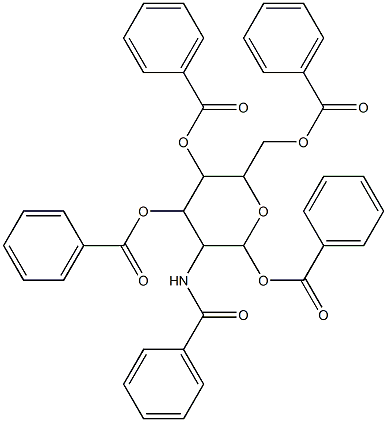 3-(benzoylamino)-2,5-di(benzoyloxy)-6-[(benzoyloxy)methyl]tetrahydro-2H-pyran-4-yl benzoate Struktur