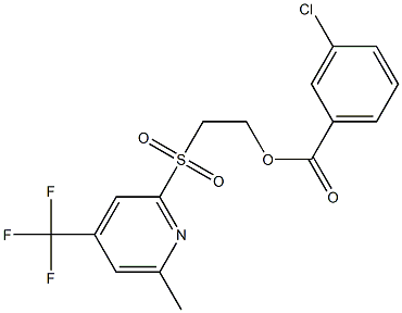 2-{[6-methyl-4-(trifluoromethyl)-2-pyridyl]sulfonyl}ethyl 3-chlorobenzoate Struktur