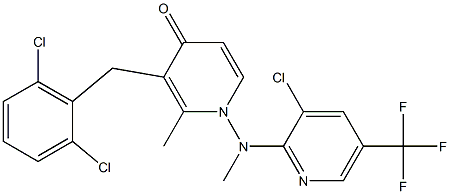 1-[[3-chloro-5-(trifluoromethyl)-2-pyridinyl](methyl)amino]-3-(2,6-dichlorobenzyl)-2-methyl-4(1H)-pyridinone Struktur