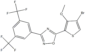 5-(4-bromo-3-methoxy-2-thienyl)-3-[3,5-di(trifluoromethyl)phenyl]-1,2,4-oxadiazole Struktur