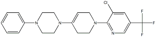 1-{1-[3-chloro-5-(trifluoromethyl)-2-pyridinyl]-1,2,3,6-tetrahydro-4-pyridinyl}-4-phenylpiperazine Struktur