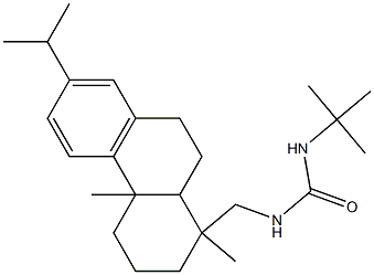 N-(tert-butyl)-N'-[(7-isopropyl-1,4a-dimethyl-1,2,3,4,4a,9,10,10a-octahydrophenanthren-1-yl)methyl]urea Struktur