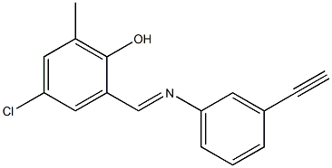 4-chloro-2-{[(3-eth-1-ynylphenyl)imino]methyl}-6-methylphenol Struktur