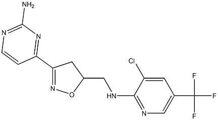 4-[5-({[3-chloro-5-(trifluoromethyl)-2-pyridinyl]amino}methyl)-4,5-dihydro-3-isoxazolyl]-2-pyrimidinamine Struktur