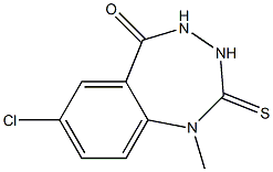 7-chloro-1-methyl-2-thioxo-2,3,4,5-tetrahydro-1H-1,3,4-benzotriazepin-5-one Struktur