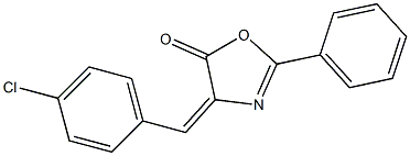 4-(4-chlorobenzylidene)-2-phenyl-4,5-dihydro-1,3-oxazol-5-one Struktur