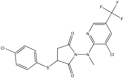 3-[(4-chlorophenyl)sulfanyl]-1-[[3-chloro-5-(trifluoromethyl)-2-pyridinyl](methyl)amino]dihydro-1H-pyrrole-2,5-dione Struktur