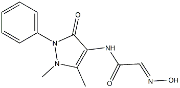 N1-(1,5-dimethyl-3-oxo-2-phenyl-2,3-dihydro-1H-pyrazol-4-yl)-2-hydroxyiminoacetamide Struktur