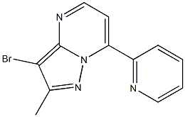 3-bromo-2-methyl-7-(2-pyridinyl)pyrazolo[1,5-a]pyrimidine Struktur