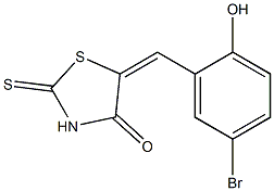 5-(5-bromo-2-hydroxybenzylidene)-2-thioxo-1,3-thiazolan-4-one Struktur