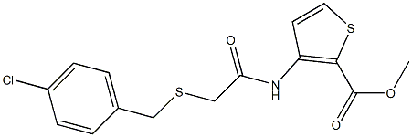 methyl 3-({2-[(4-chlorobenzyl)thio]acetyl}amino)thiophene-2-carboxylate Struktur