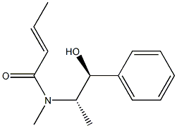 (E)-N-((1S,2S)-1-hydroxy-1-phenylpropan-2-yl)-N-methylbut-2-enamide Struktur