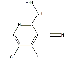 5-chloro-2-hydrazinyl-4,6-dimethylpyridine-3-carbonitrile Struktur