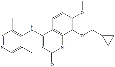 8-Cyclopropylmethoxy-4-(3,5-dimethyl-pyridin-4-ylamino)-7-methoxy-1H-quinolin-2-one Struktur