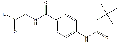 ({4-[(3,3-dimethylbutanoyl)amino]benzoyl}amino)acetic acid Struktur