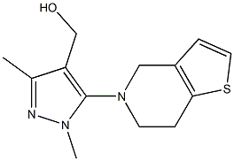 (1,3-dimethyl-5-{4H,5H,6H,7H-thieno[3,2-c]pyridin-5-yl}-1H-pyrazol-4-yl)methanol Struktur