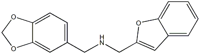 (2H-1,3-benzodioxol-5-ylmethyl)(1-benzofuran-2-ylmethyl)amine Struktur