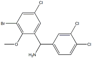 (3-bromo-5-chloro-2-methoxyphenyl)(3,4-dichlorophenyl)methanamine Struktur