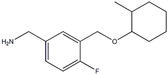 (4-fluoro-3-{[(2-methylcyclohexyl)oxy]methyl}phenyl)methanamine Struktur