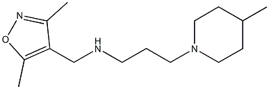 [(3,5-dimethyl-1,2-oxazol-4-yl)methyl][3-(4-methylpiperidin-1-yl)propyl]amine Struktur