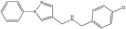 [(4-chlorophenyl)methyl][(1-phenyl-1H-pyrazol-4-yl)methyl]amine Struktur