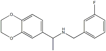 [1-(2,3-dihydro-1,4-benzodioxin-6-yl)ethyl][(3-fluorophenyl)methyl]amine Struktur