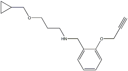 [3-(cyclopropylmethoxy)propyl]({[2-(prop-2-yn-1-yloxy)phenyl]methyl})amine Struktur