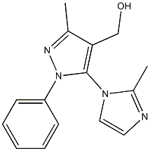 [3-methyl-5-(2-methyl-1H-imidazol-1-yl)-1-phenyl-1H-pyrazol-4-yl]methanol Struktur