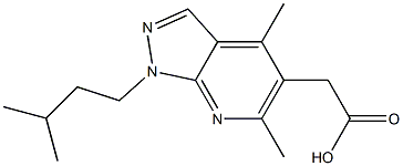 [4,6-dimethyl-1-(3-methylbutyl)-1H-pyrazolo[3,4-b]pyridin-5-yl]acetic acid Struktur