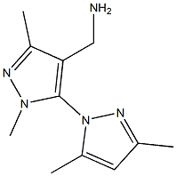 [5-(3,5-dimethyl-1H-pyrazol-1-yl)-1,3-dimethyl-1H-pyrazol-4-yl]methanamine Struktur