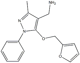 [5-(furan-2-ylmethoxy)-3-methyl-1-phenyl-1H-pyrazol-4-yl]methanamine Struktur