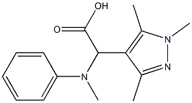 [methyl(phenyl)amino](1,3,5-trimethyl-1H-pyrazol-4-yl)acetic acid Struktur